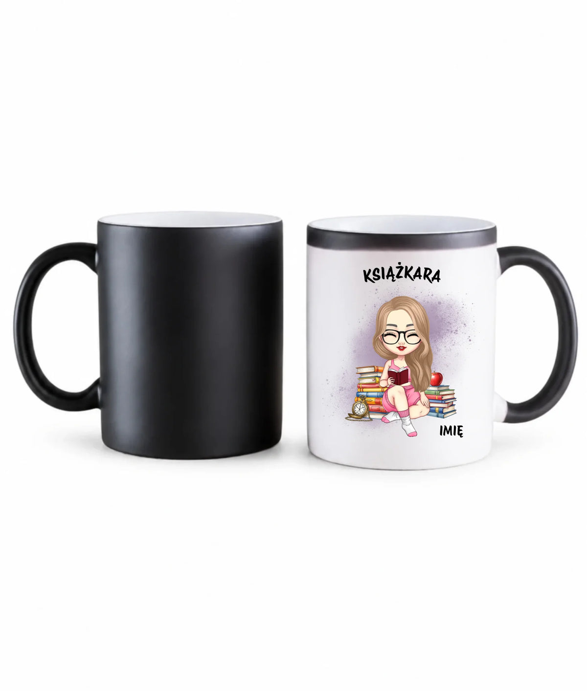 Kubek magiczny - Książkara - Prezent dla miłośniczki czytania książek - personalizowany DZ04