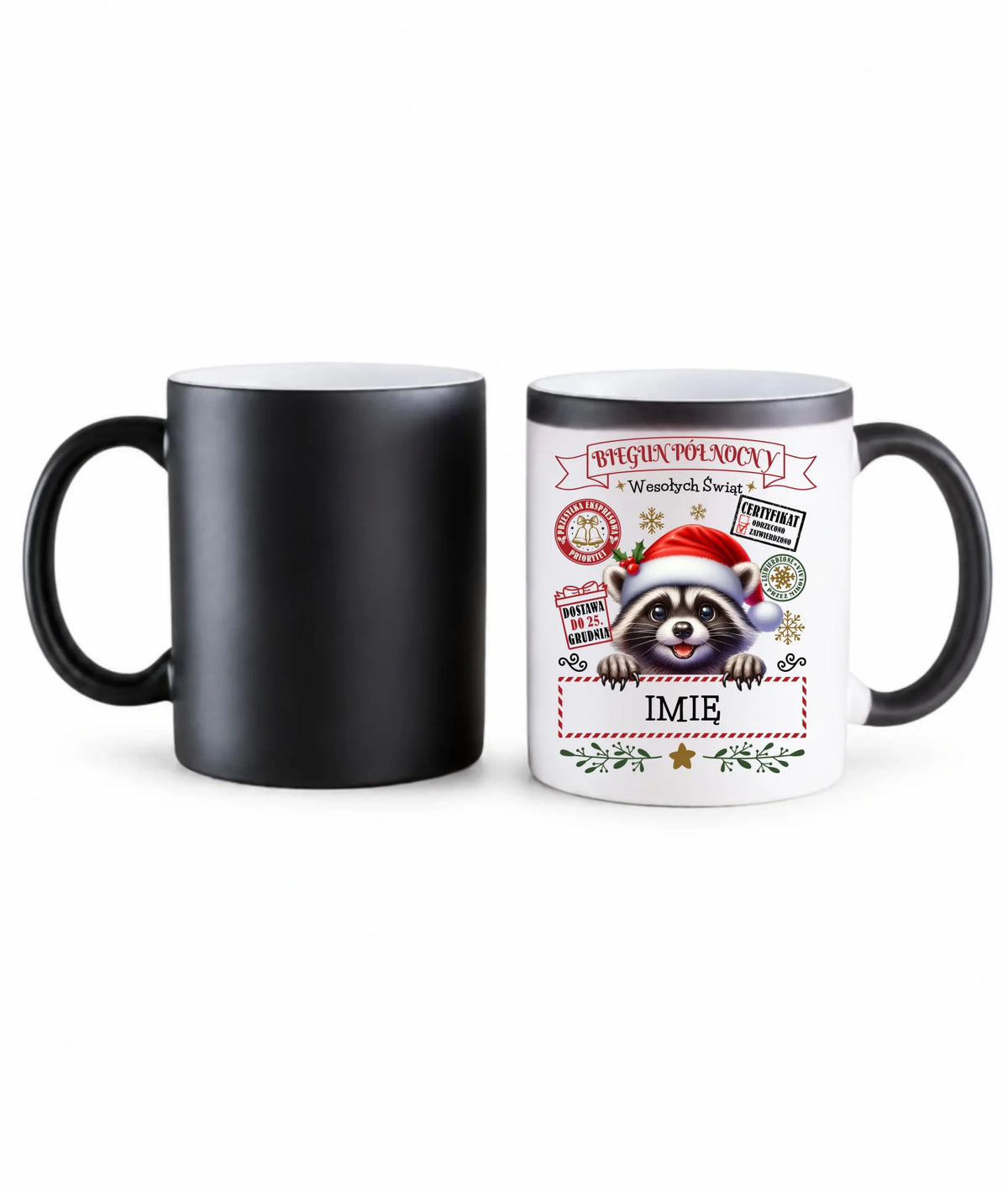 Kubek magiczny świąteczny - Szop Paczka od Mikołaja - personalizowany BN145