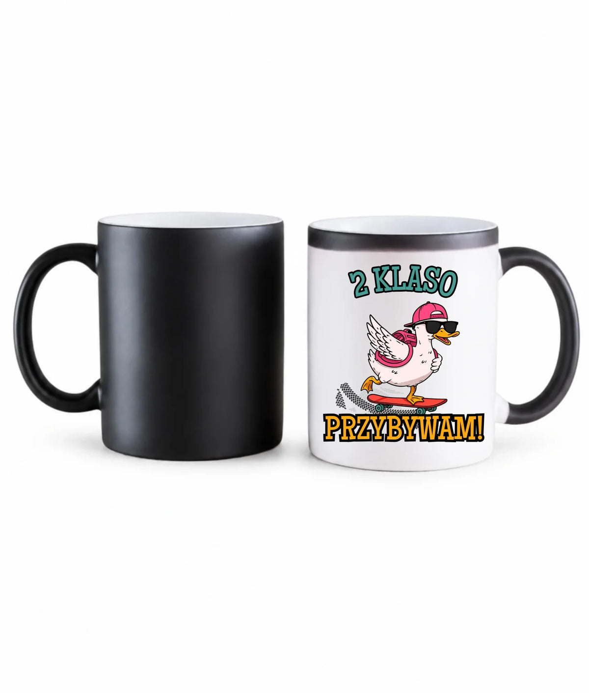 Kubek magiczny na powrót do szkoły Przybywam personalizuj klasę SZ08
