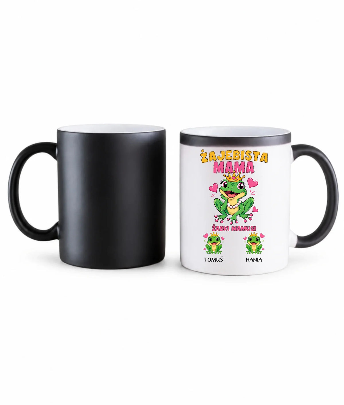 Kubek magiczny dla mamy z imionami dzieci - Żabki Mamusi - personalizowany DM54