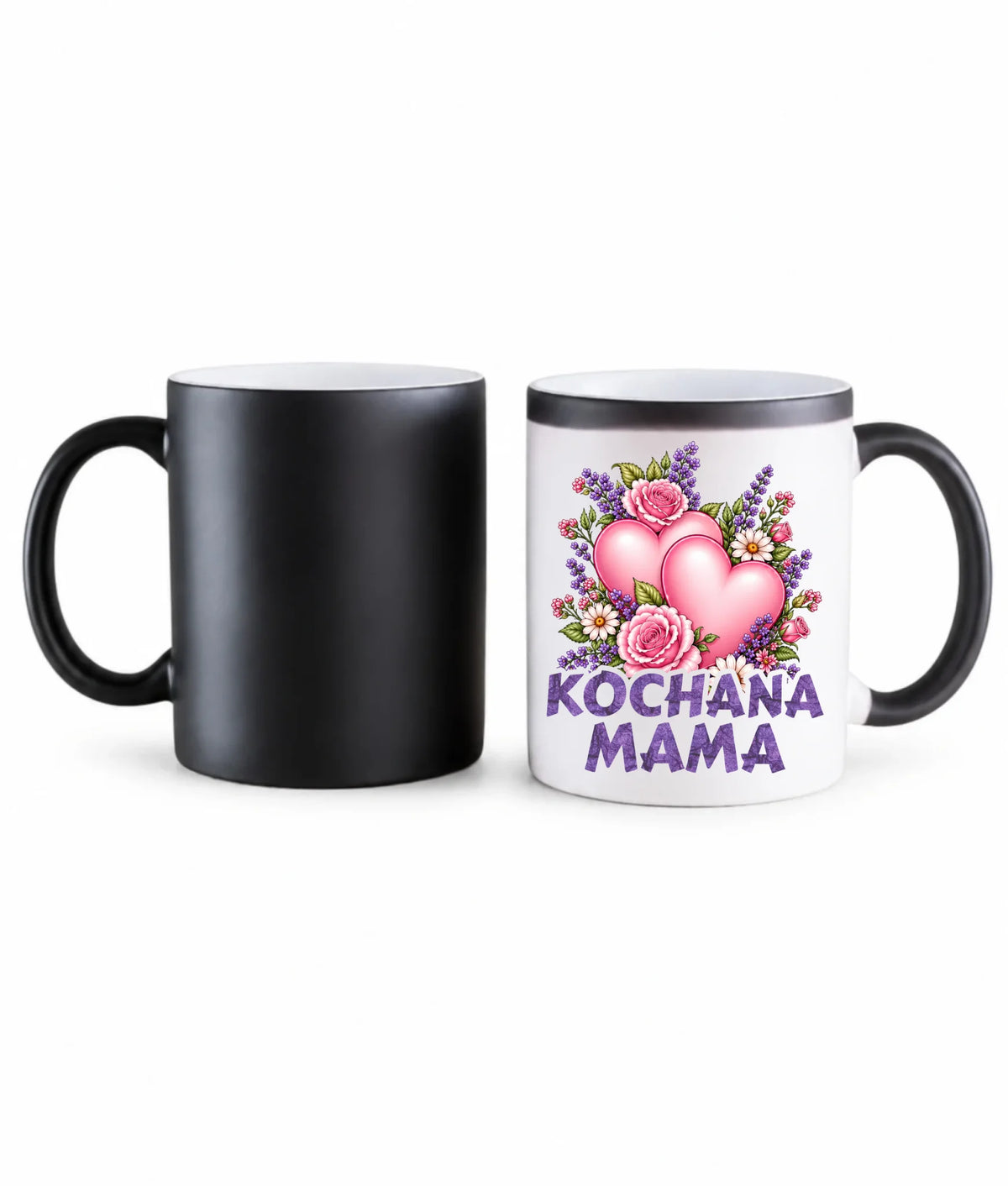 Kubek magiczny dla mamy - Kochana Mama bukiet z sercem DM46