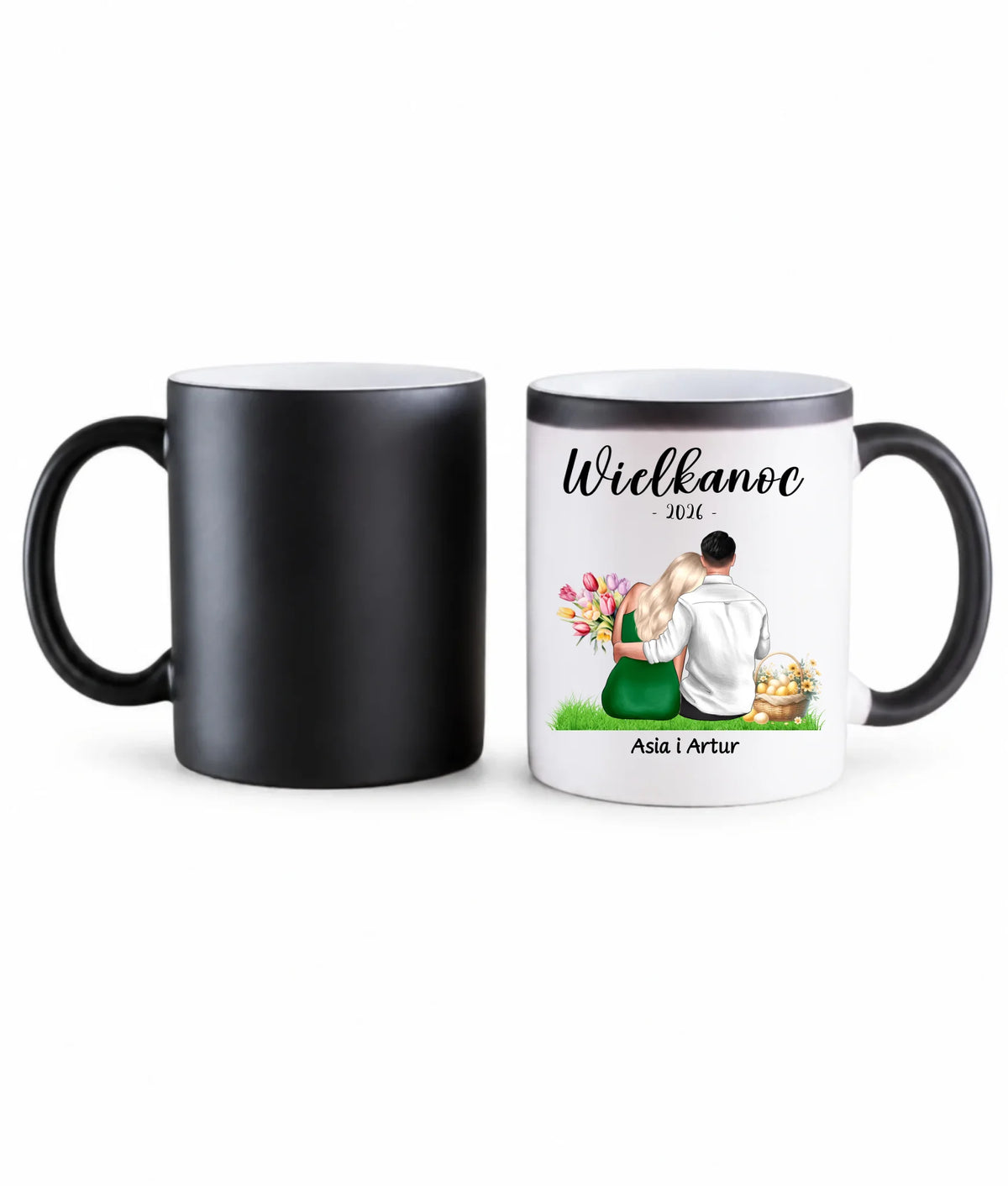 Kubek magiczny na Wielkanoc dla par - personalizowany WN36