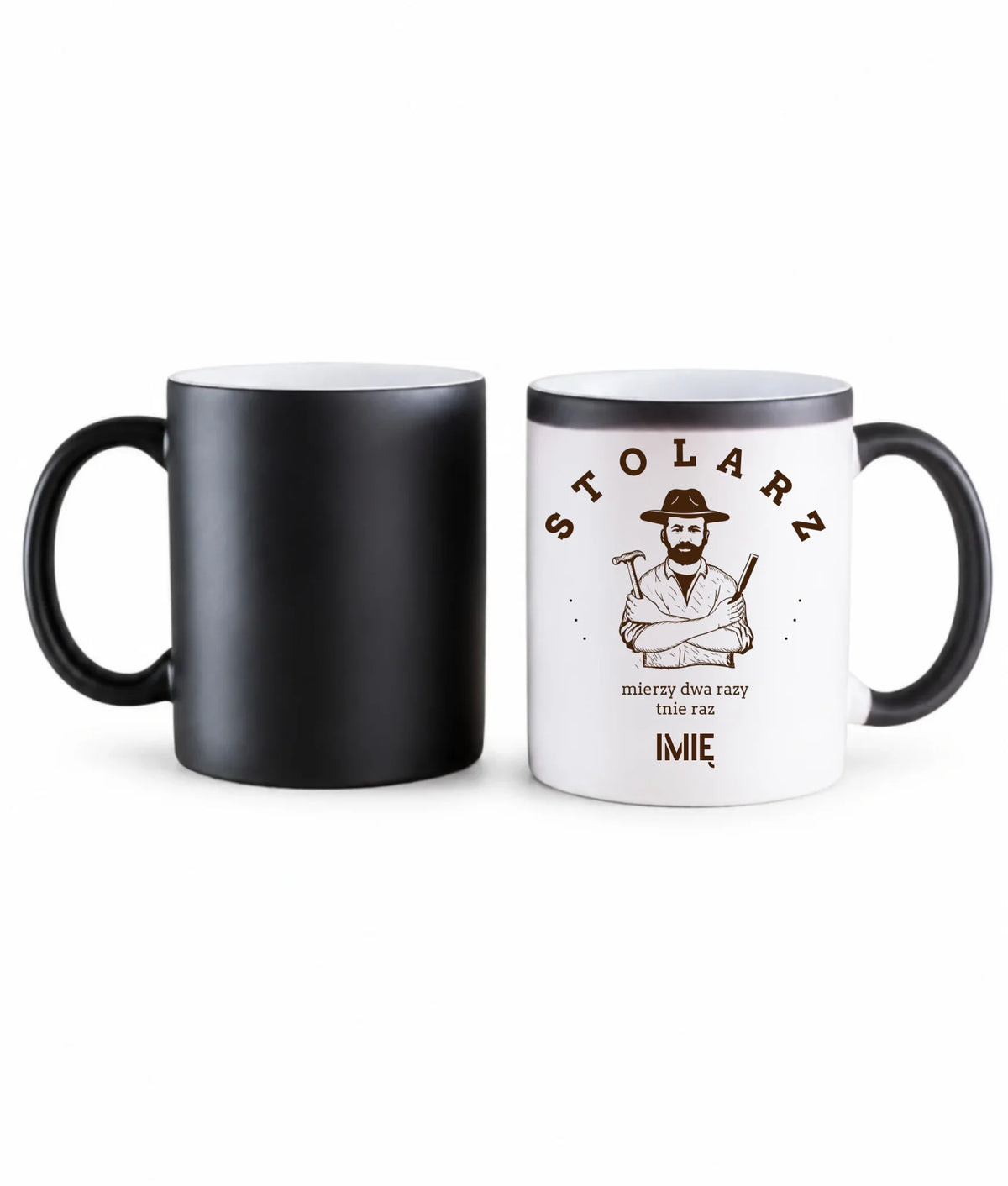 Kubek magiczny dla stolarza - Mierzy dwa razy tnie raz - personalizowany ZS02