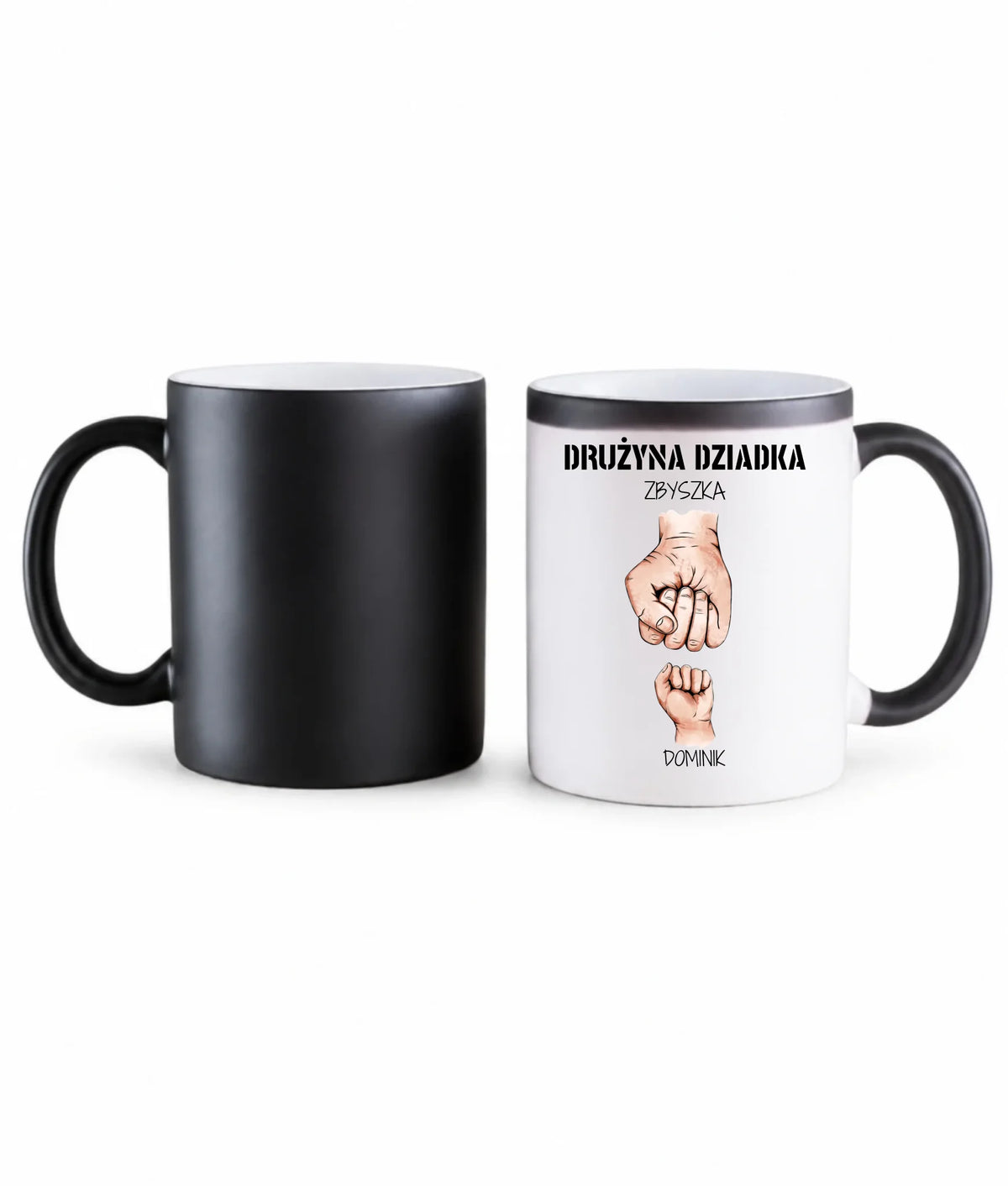 Kubek magiczny dla dziadka - Drużyna dziadka 1-6 imion wnuków - personalizowany D07