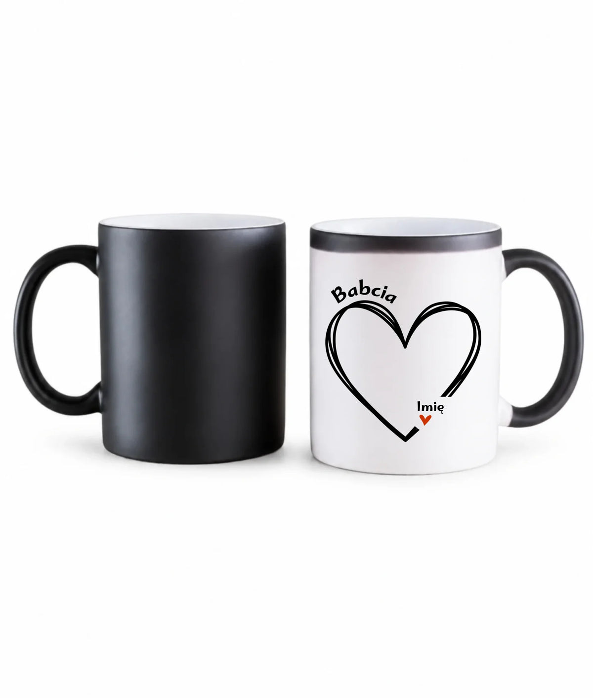 Kubek magiczny dla babci - Serce z imionami wnuków 1-7 - personalizowany B26