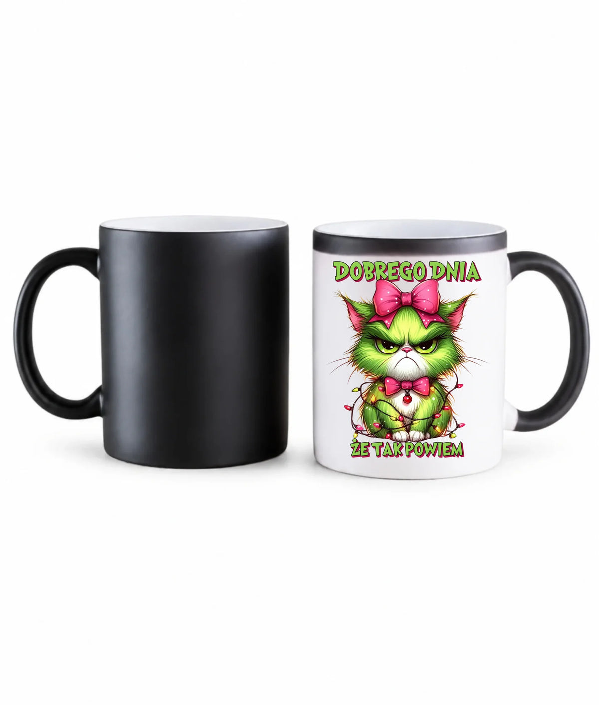Kubek magiczny świąteczny - prezent dla niej - Grinch dobrego dnia, że tak powiem BN153