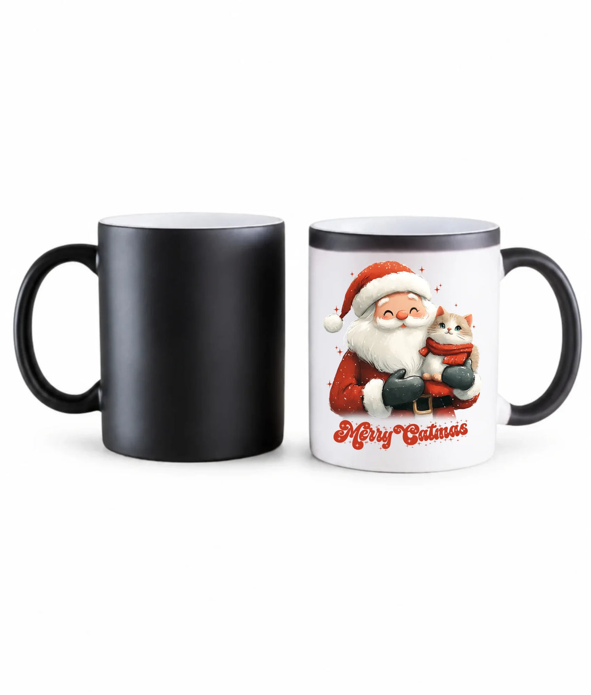 Kubek magiczny świąteczny - prezent dla kociary - Merry Catmas BN38