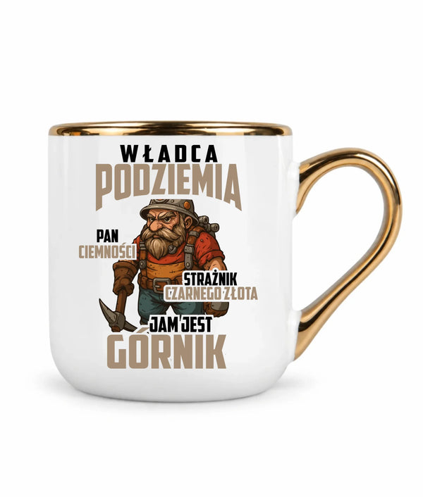 Kubek ze złotym rantem dla górnika - Strażnik czarnego złota