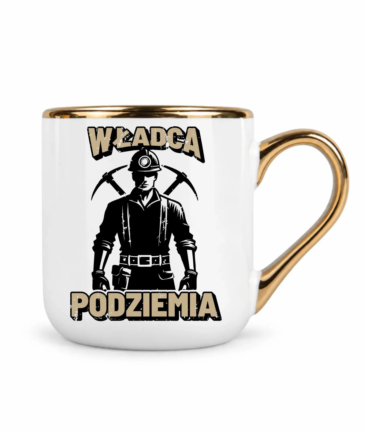 Kubek ze złotym rantem dla górnika - Władca Podziemia