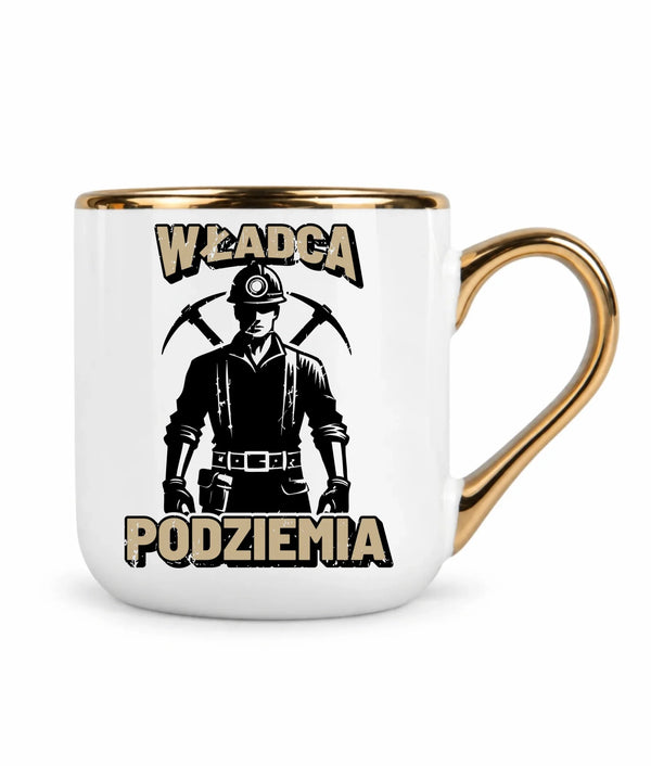 Kubek ze złotym rantem dla górnika - Władca Podziemia