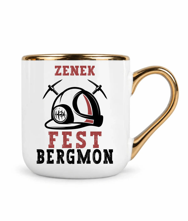 Kubek ze złotym rantem i imieniem dla górnika - Fest Bergmon