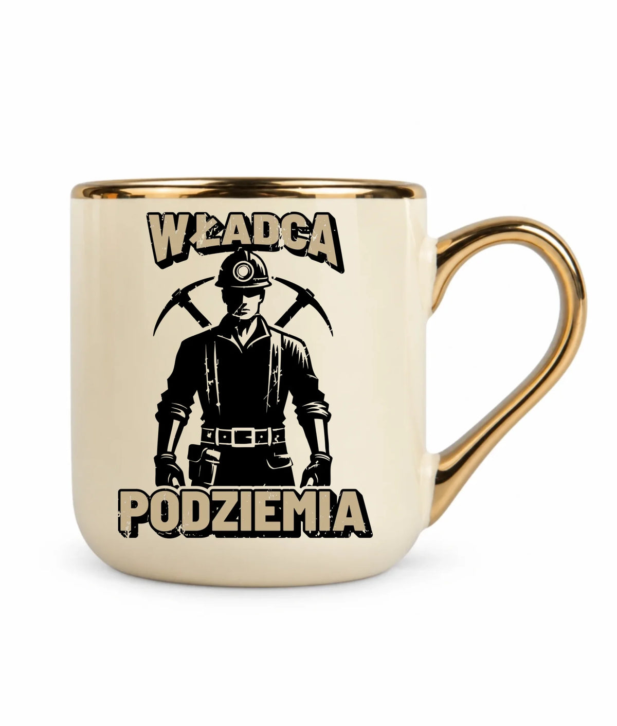 Kubek ze złotym rantem dla górnika - Władca Podziemia