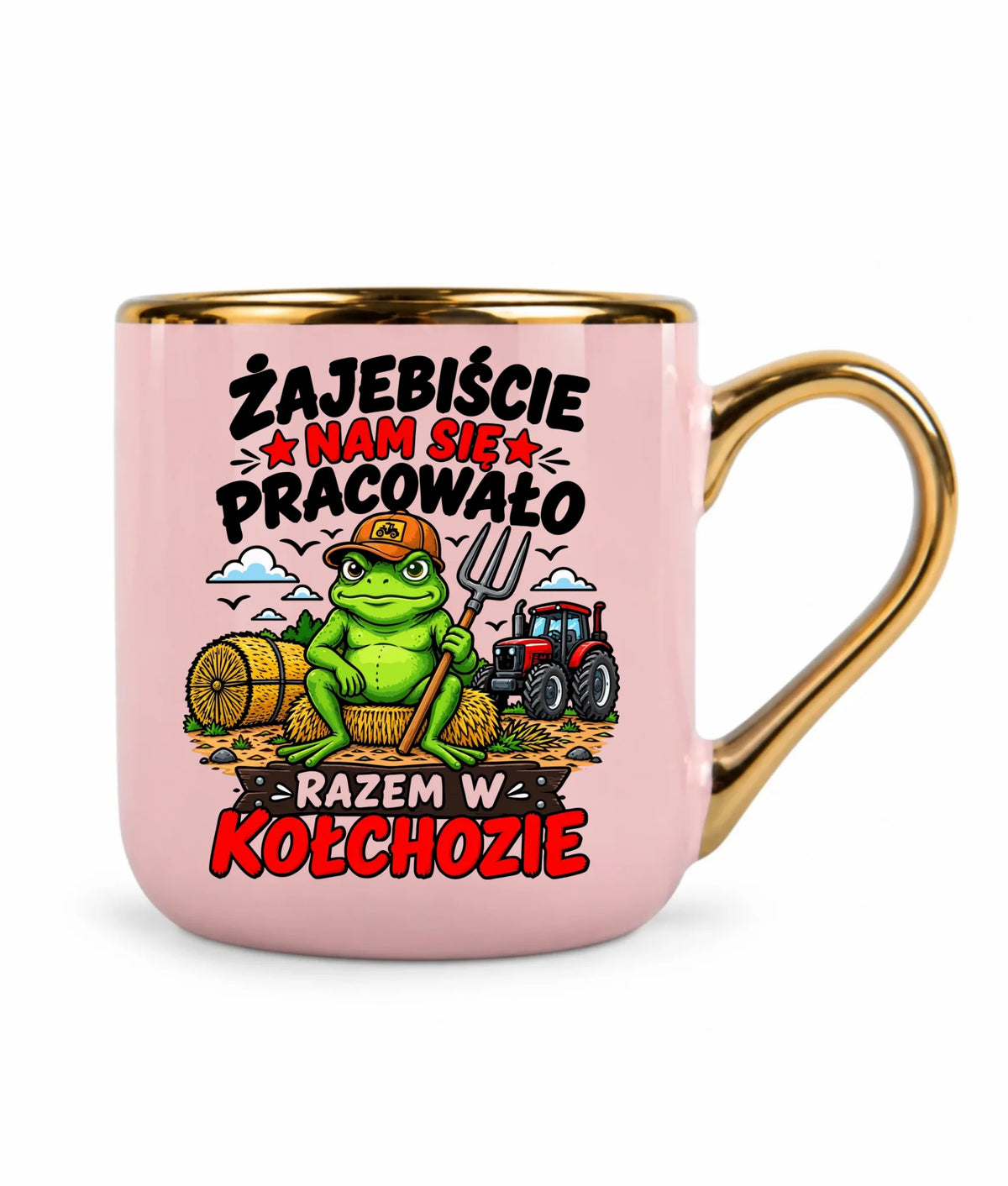 Kubek ze złotym rantem na odejście z pracy - Razem w kołchozie