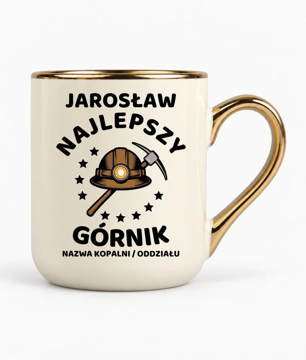 Kubek elegant z imieniem dla górnika - Najlepszy Górnik