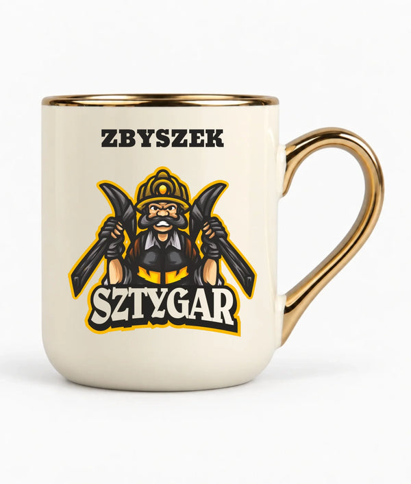 Kubek elegant z imieniem dla górnika - Sztygar