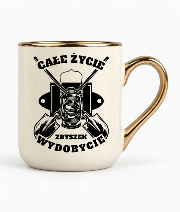 Kubek elegant z imieniem dla górnika - Całe życie wydobycie