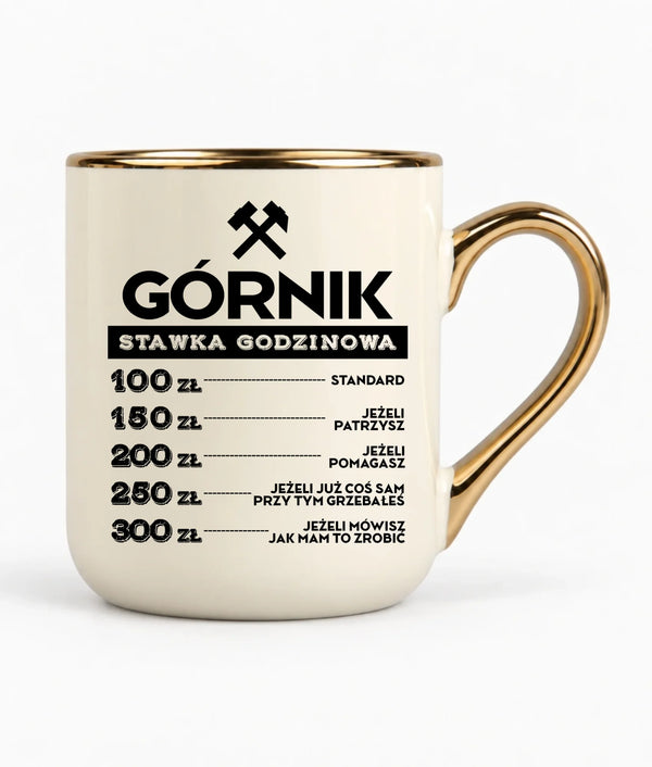 Kubek elegant dla górnika - Stawka godzinowa