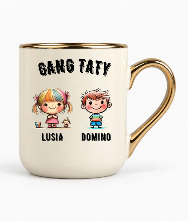 Kubek elegant dla taty z imionami dzieci - Gang taty - personalizowany DT09
