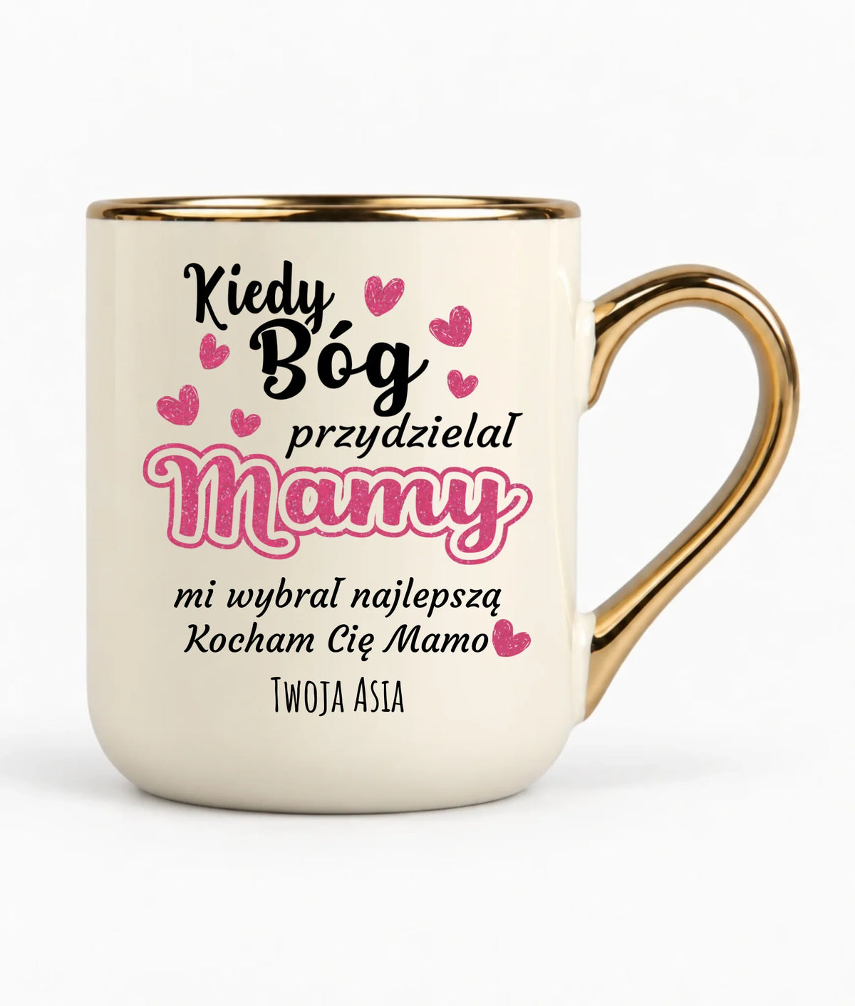 Kubek elegant dla mamy - Kiedy Bóg przydzielał mamy - personalizowany DM01