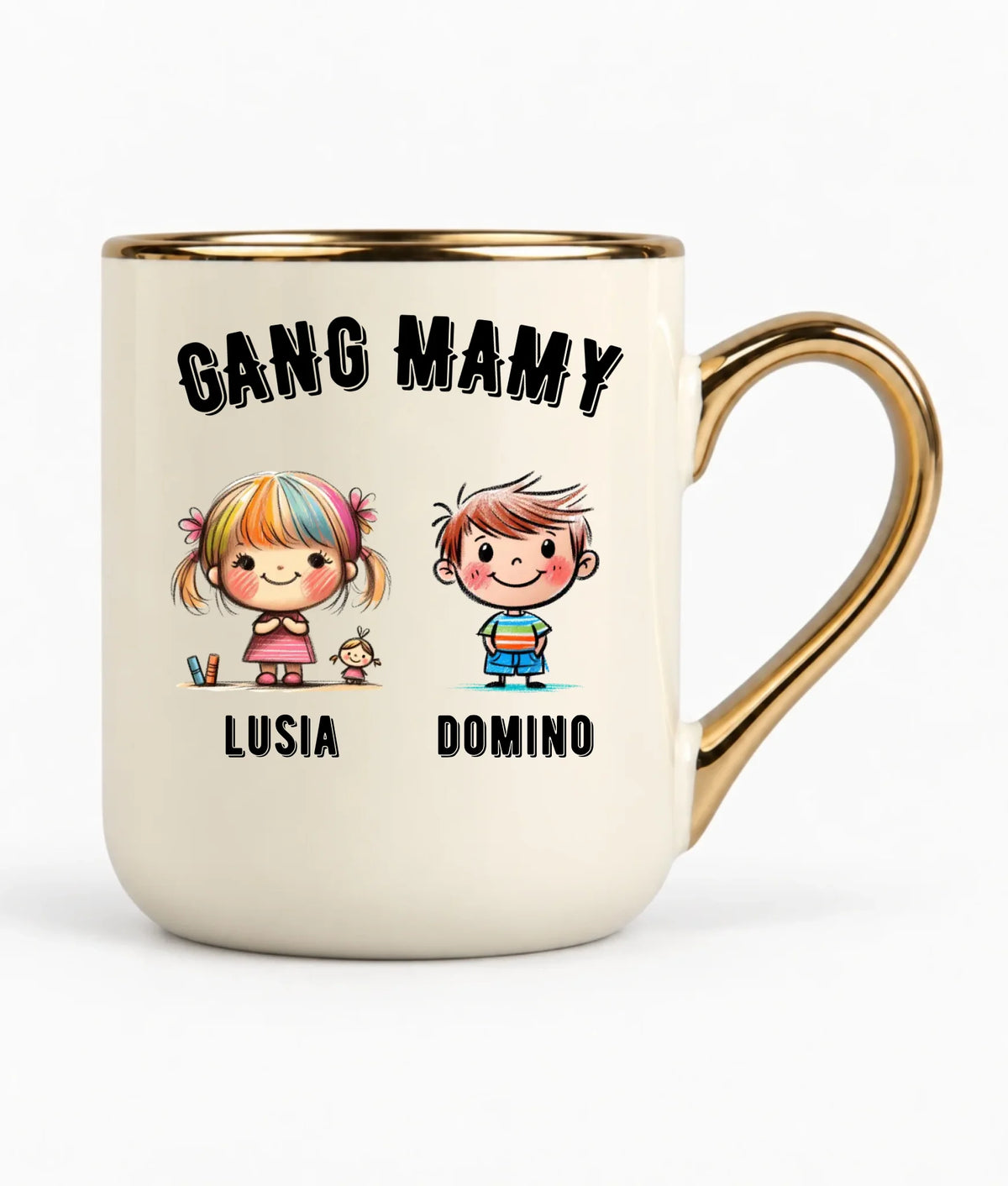 Kubek elegant dla mamy z imionami dzieci - Gang mamy - personalizowany DM09