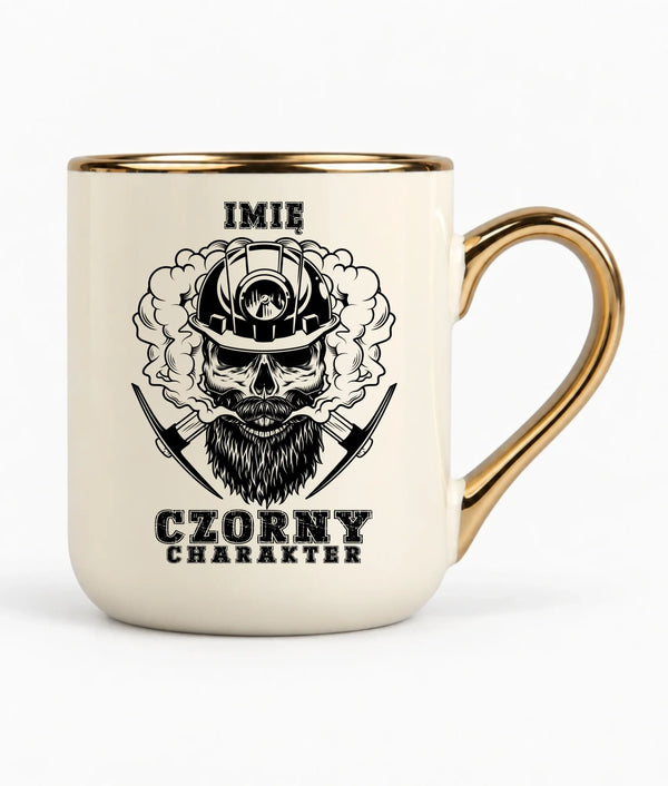 Kubek elegant z imieniem dla górnika - Czorny charakter