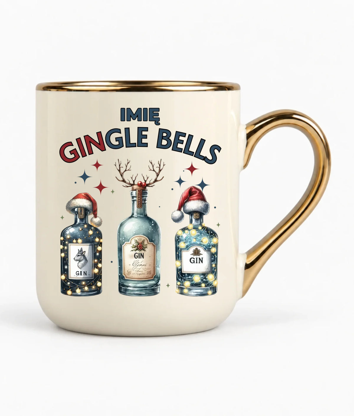Kubek elegant świąteczny - Gin Gingle bells - personalizowany BN68