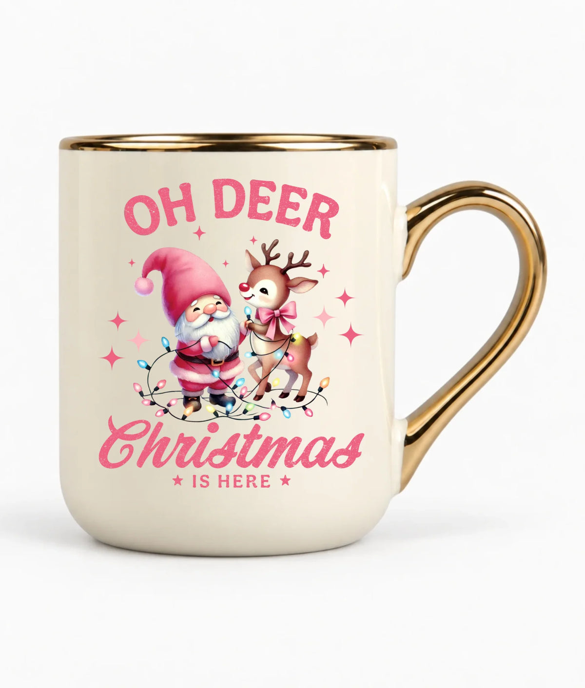 Kubek elegant świąteczny - Oh deer Christmas is here BN59