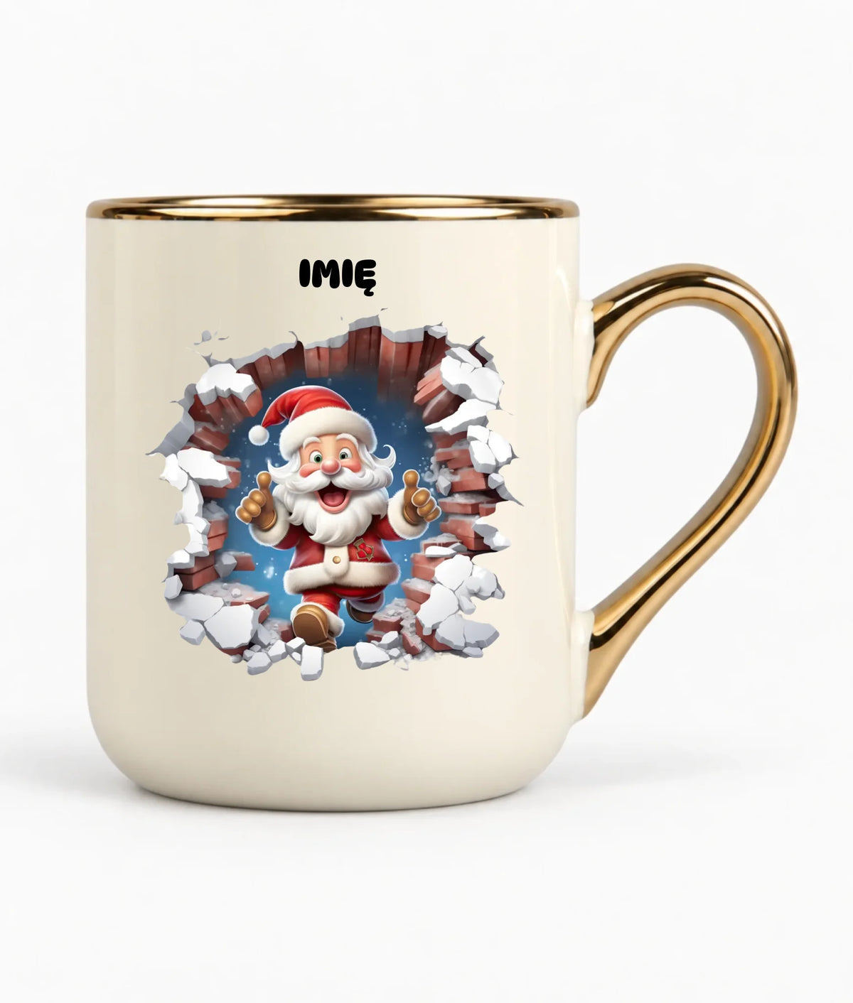 Kubek elegant świąteczny - Mikołaj 3D - personalizowana BN83