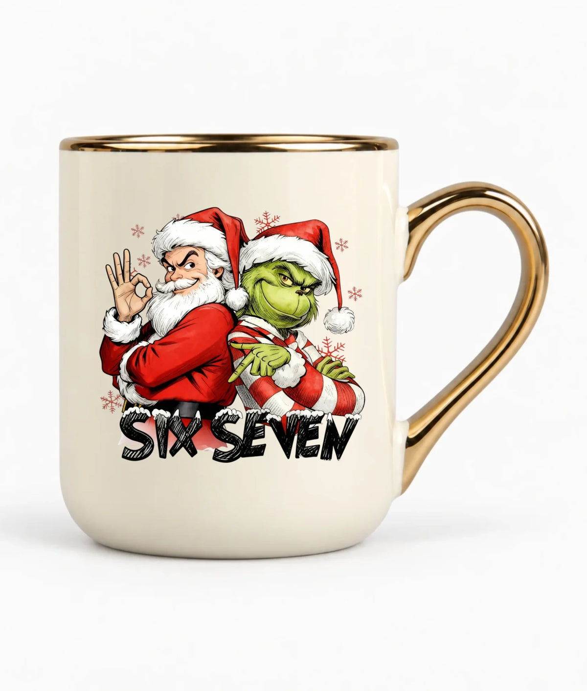 Kubek elegant świąteczny - Mikołaj i Grinch six seven 67 BN148