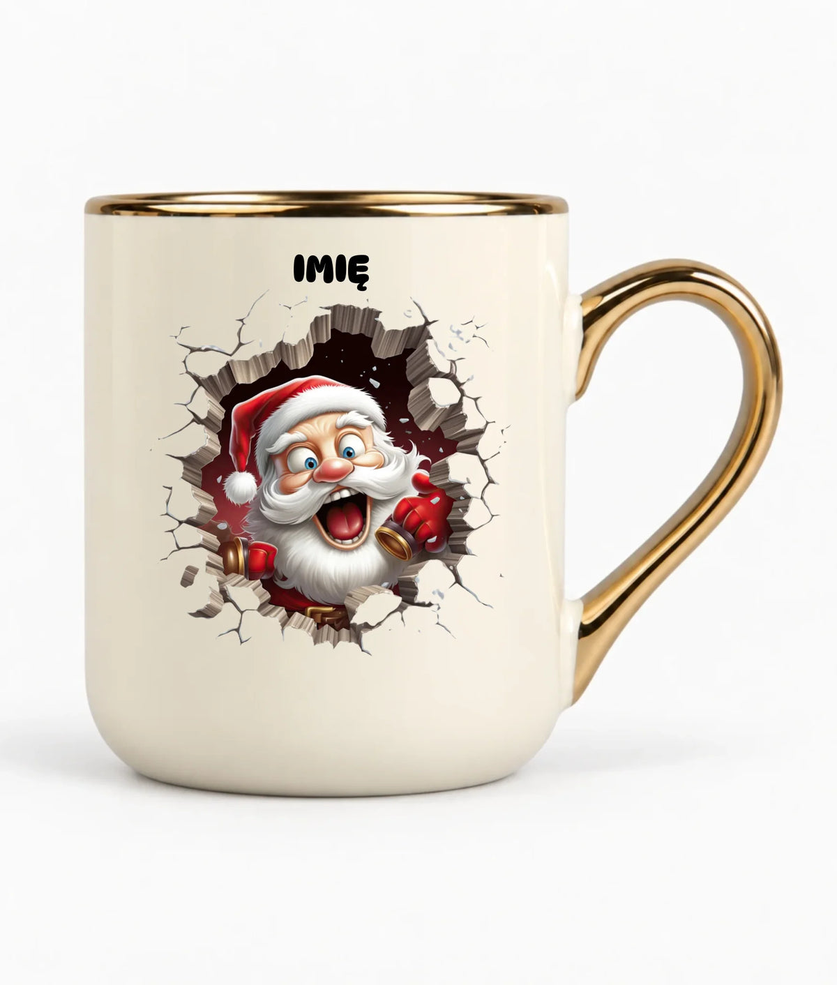 Kubek elegant świąteczny - Mikołaj 3D - personalizowany BN85
