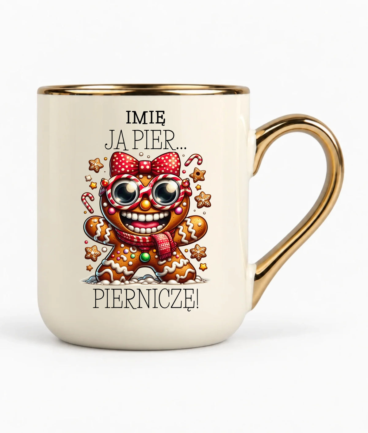 Kubek elegant świąteczny - Babeczka Ja pierniczę - personalizowany BN95