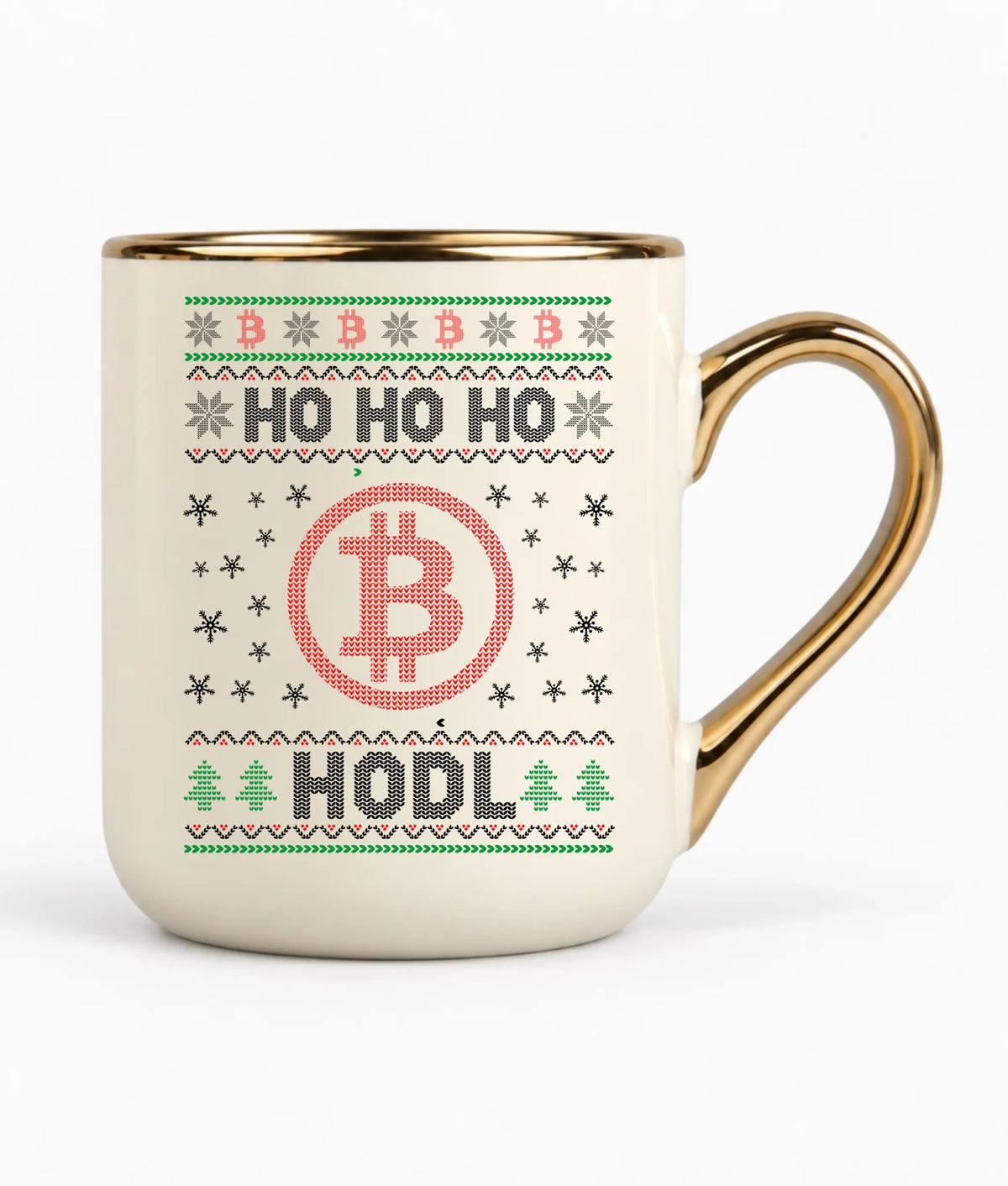 Kubek elegant świąteczny - Bitcoin - Ho Ho hodl BN103