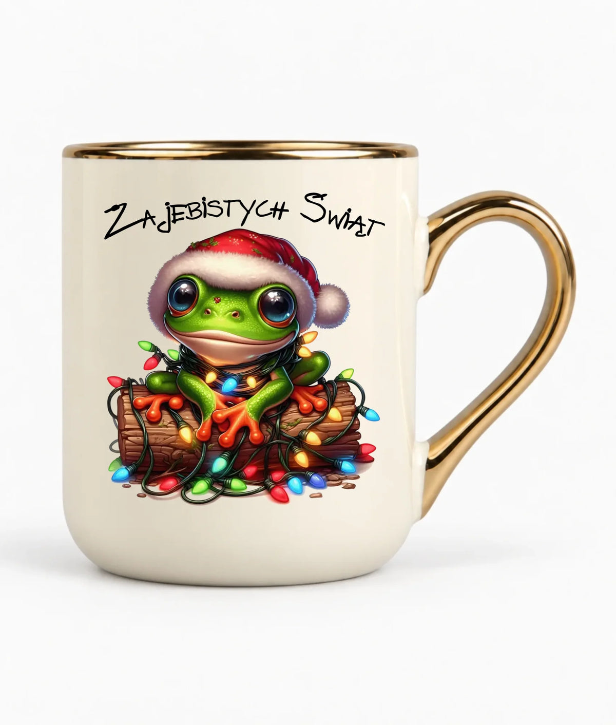 Kubek elegant świąteczny - Żaba - Żajebistych Świąt BN106