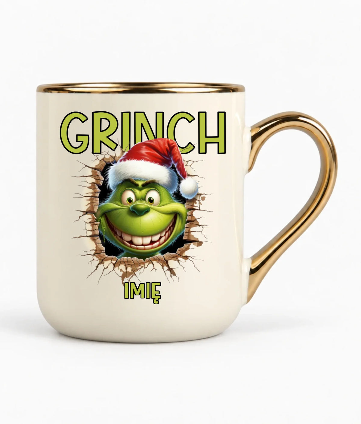 Kubek elegant świąteczny - Grinch - personalizowany BN112