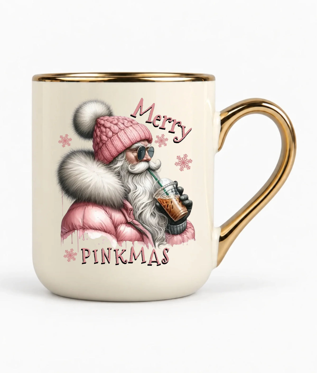 Kubek elegant świąteczny - Różowe Święta - Merry pinkmas BN117