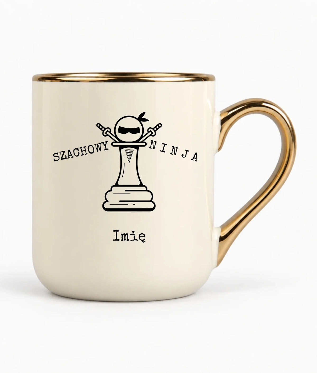 Kubek elegant dla szachisty - Szachowy ninja - personalizowany HSZ01