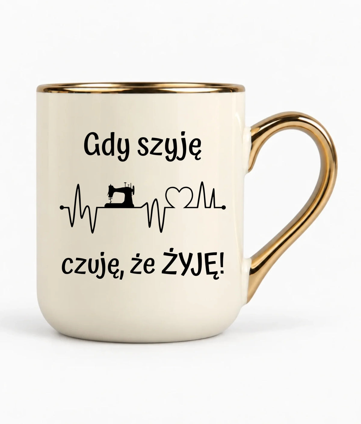 Kubek elegant szyciowy dla krawcowej - Gdy szyję czuję, że żyję HS12