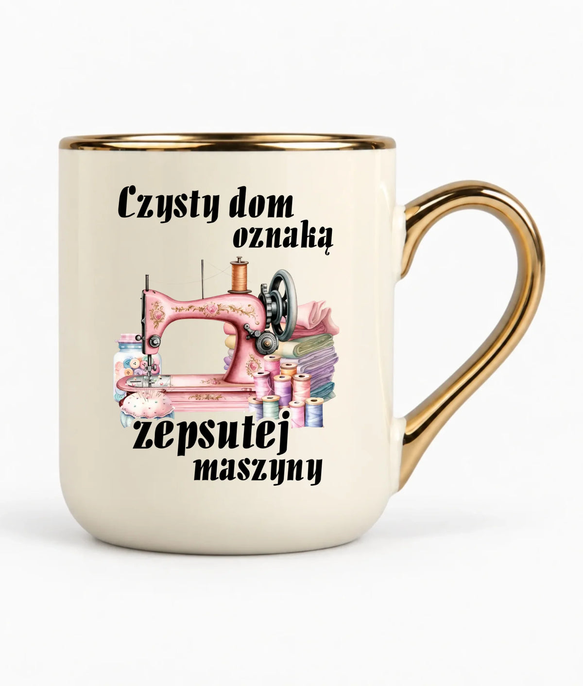 Kubek elegant szyciowy dla krawcowej - Czysty dom oznaką zepsutej maszyny HS15