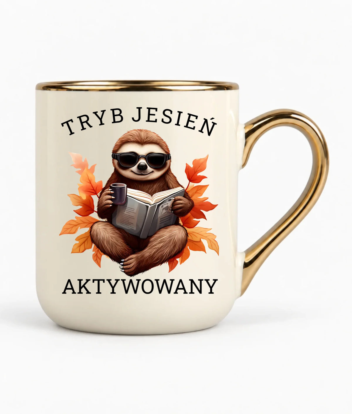 Kubek elegant jesienny - Leniwiec - Tryb jesień aktywowany JS23