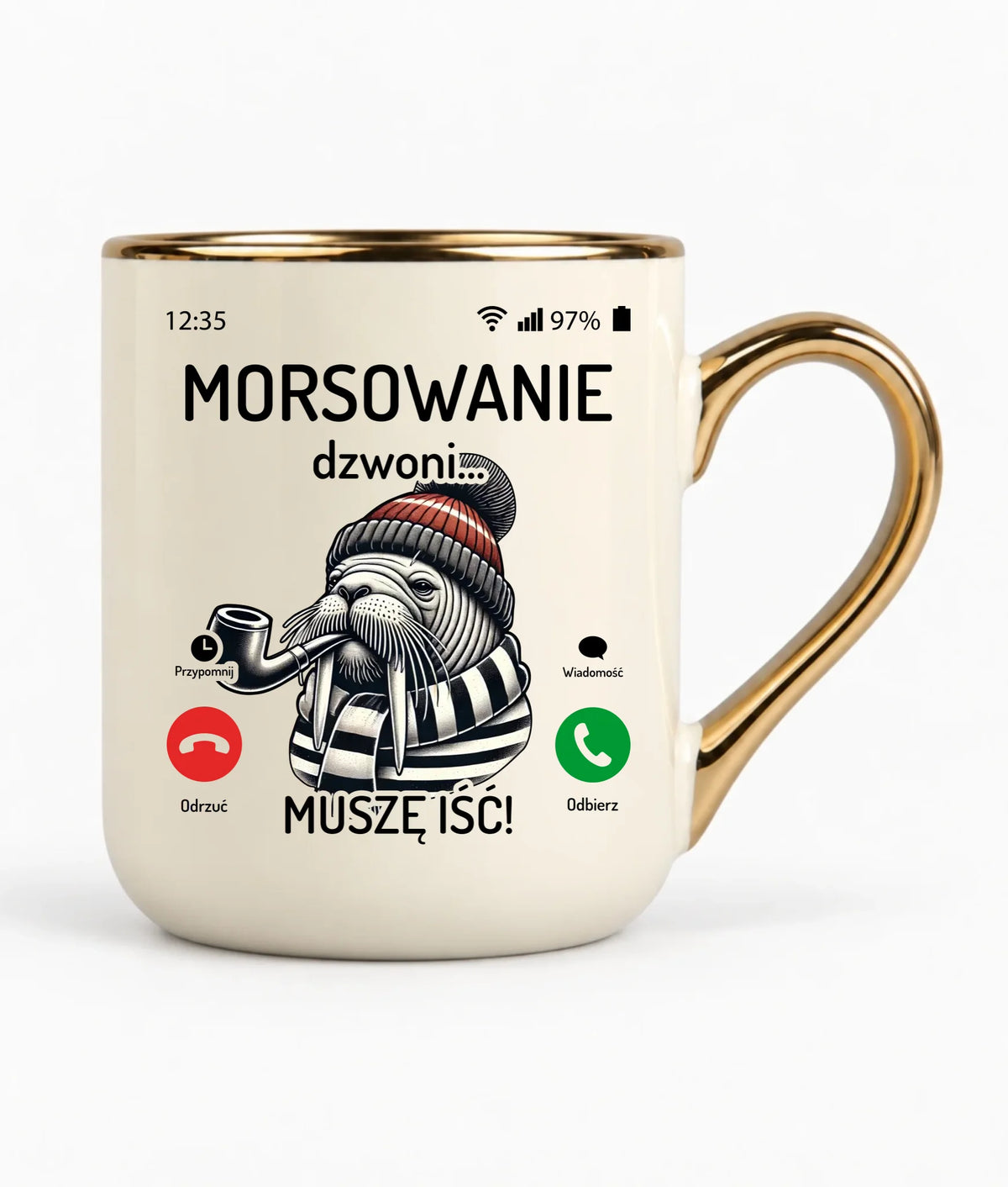 Kubek elegant - prezent dla morsa - Morsowanie dzwoni muszę iść - Mors HM19