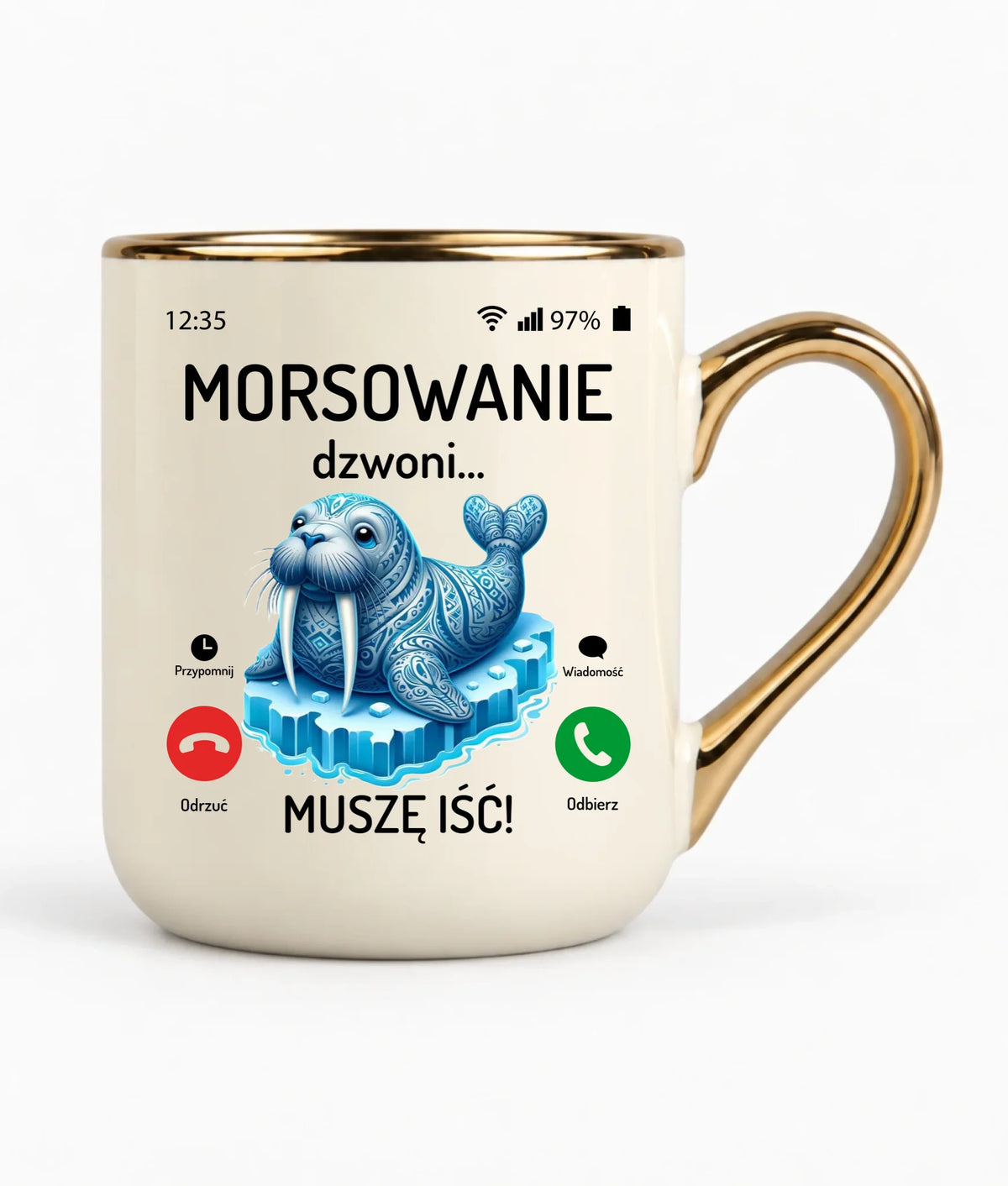 Kubek elegant - prezent dla morsa - Morsowanie dzwoni muszę iść - Mors HM04