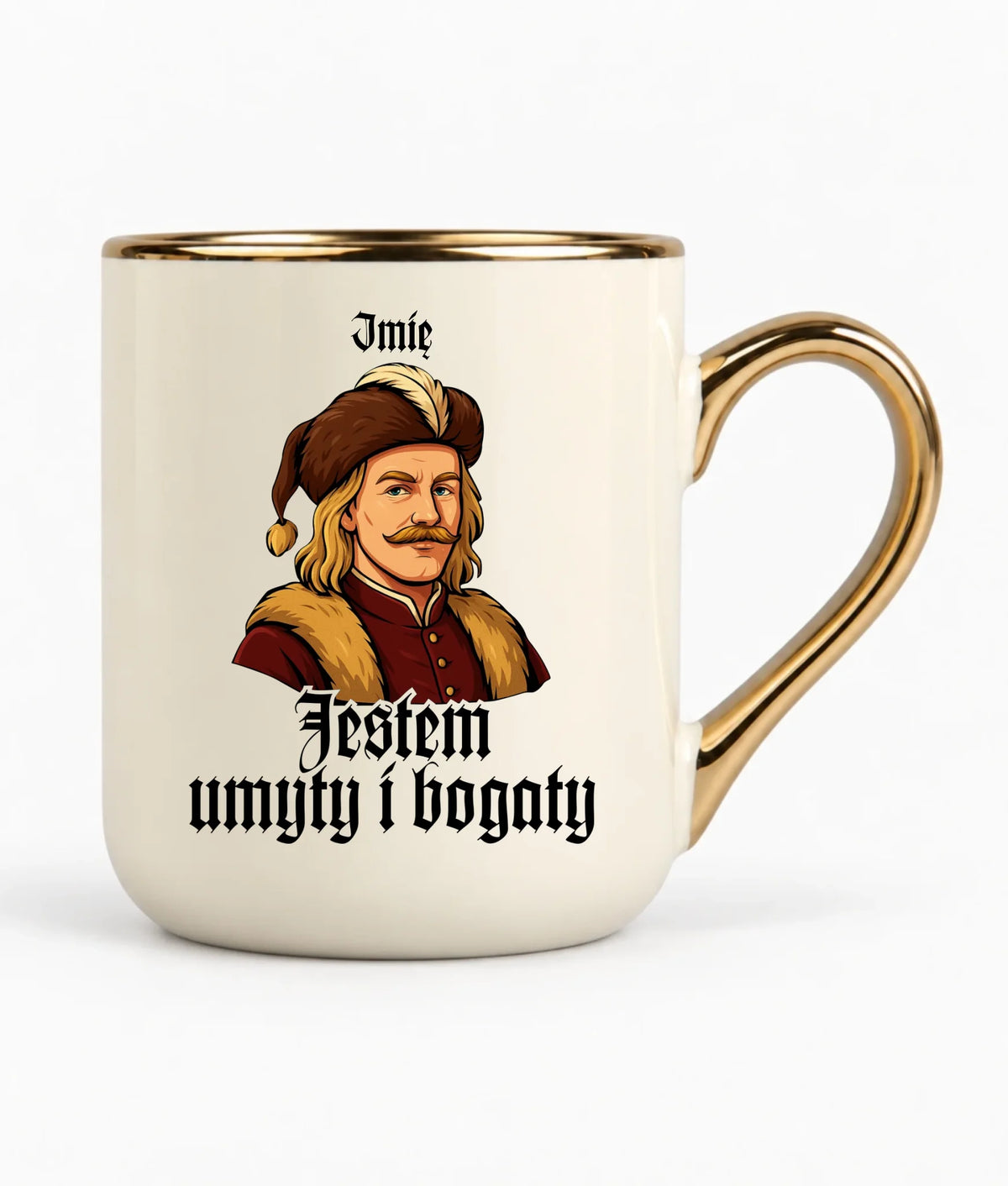 Kubek elegant - Jestem umyty i bogaty - dla fanów serialu 1670 - personalizowany H60