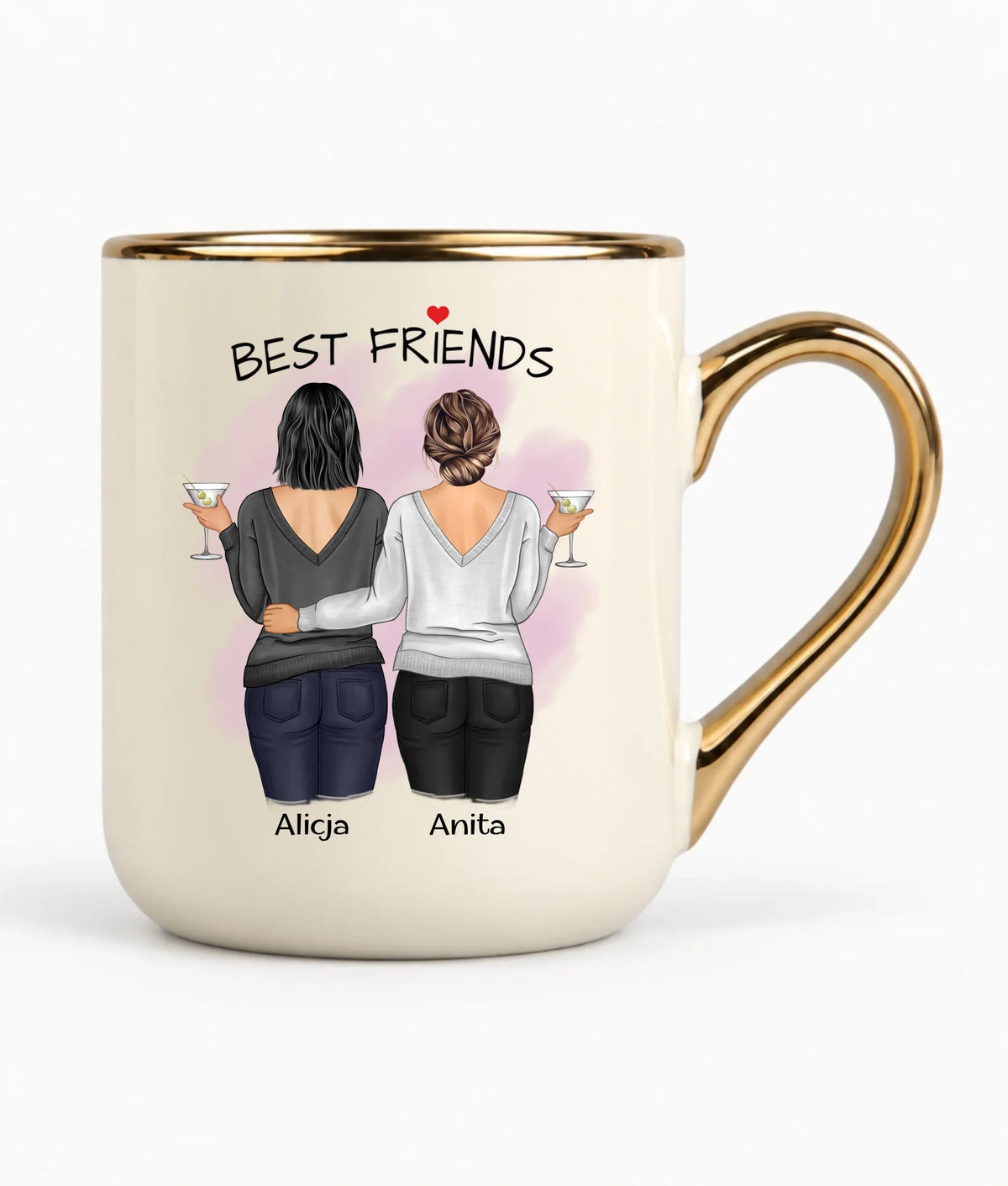 Kubek elegant - prezent dla przyjaciółki - Best Friends - personalizowane postacie 2-4 osoby PR03