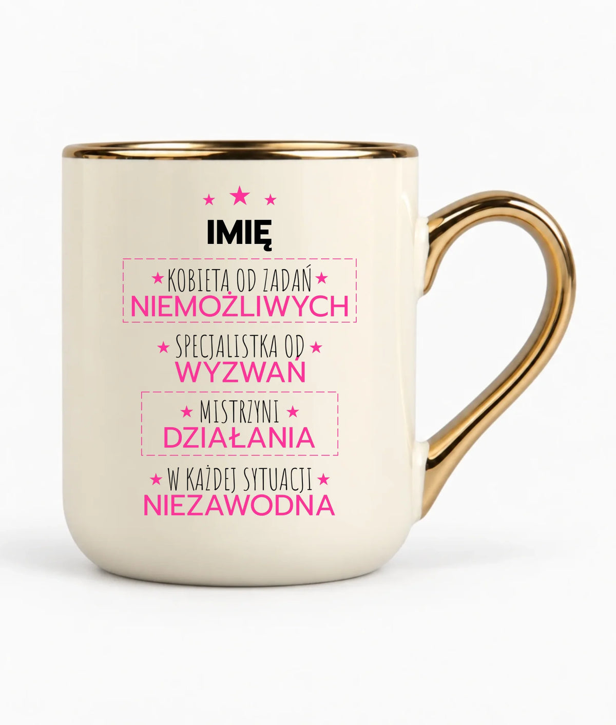Kubek elegant - Kobieta od zadań niemożliwych - personalizowany DZ19