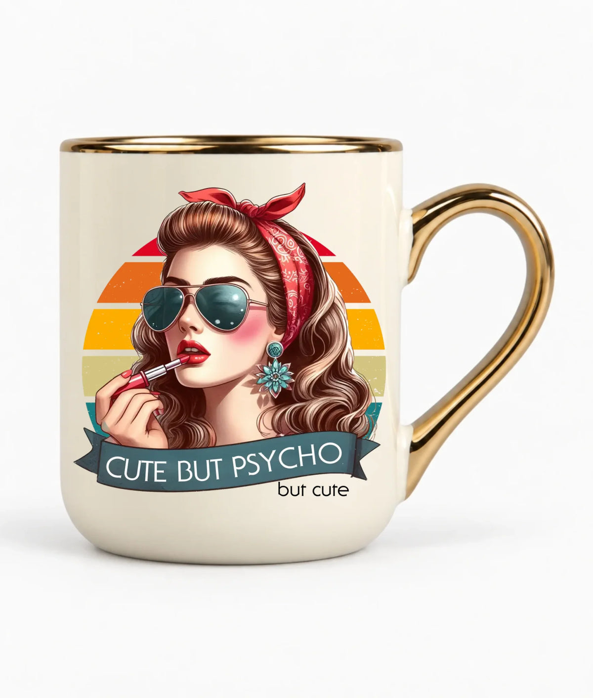 Kubek elegant – Cute but psycho - w stylu retro DZ09