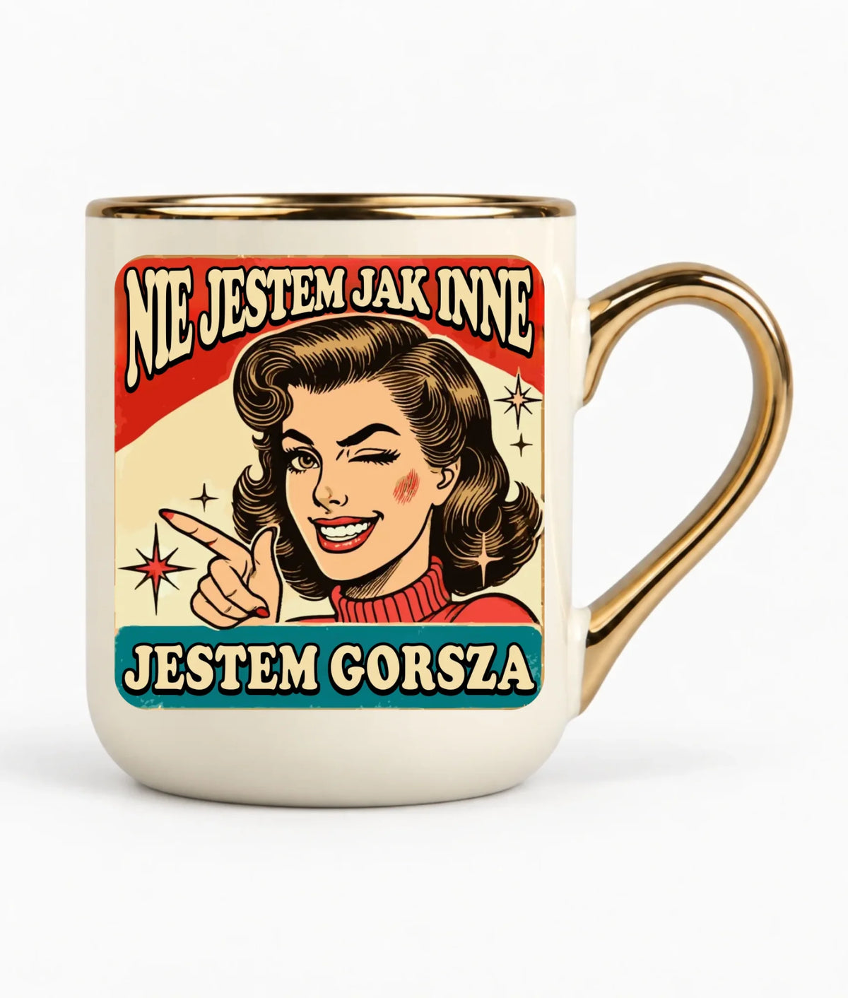 Kubek elegant - Nie jestem jak inne, jestem gorsza - w stylu retro DZ07