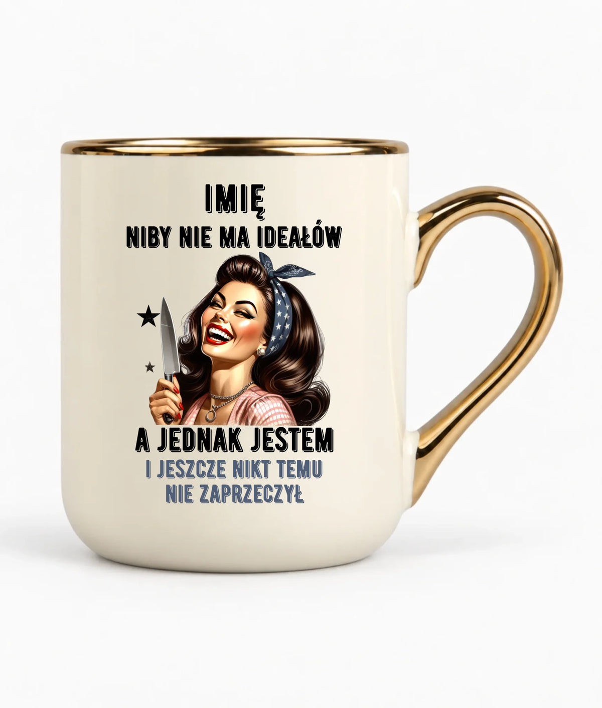 Kubek elegant dla niej - Niby nie ma ideałów - personalizowany DZ01