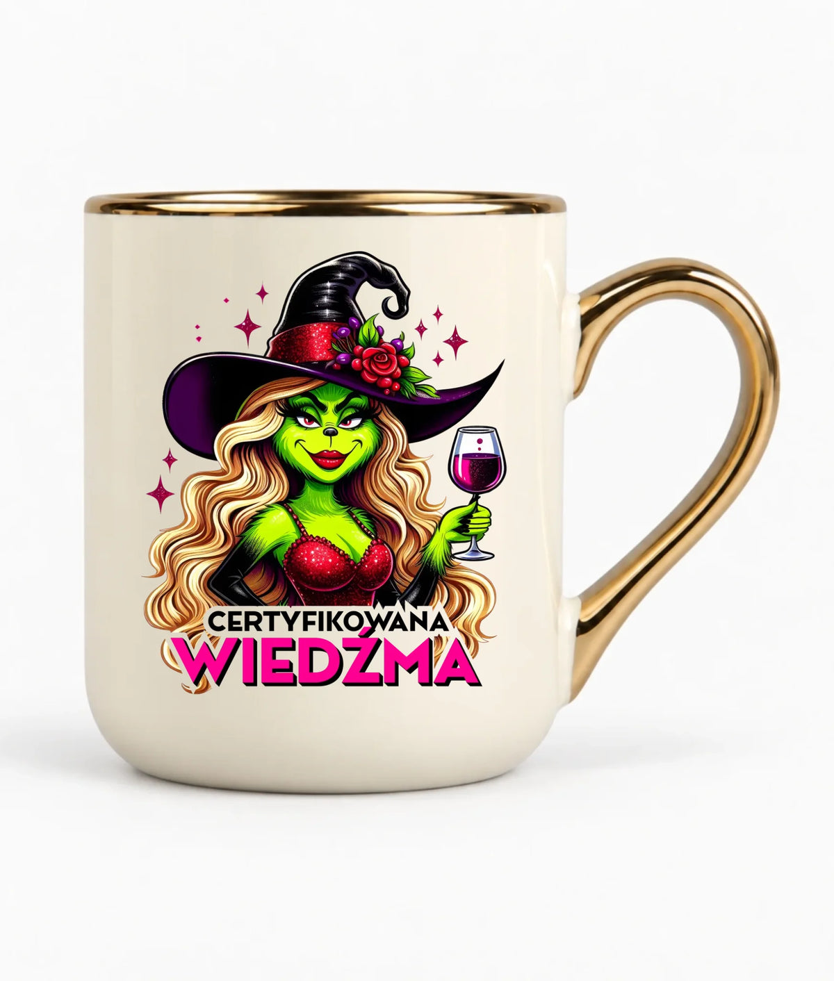 Kubek elegant - Certyfikowana wiedźma - śmieszny HL13