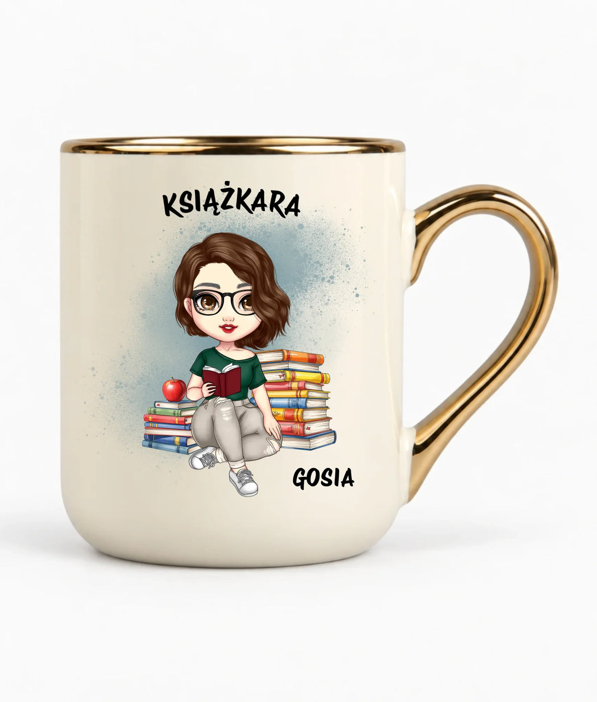 Kubek elegant - Książkara - Prezent dla miłośniczki czytania książek - personalizowany DZ03