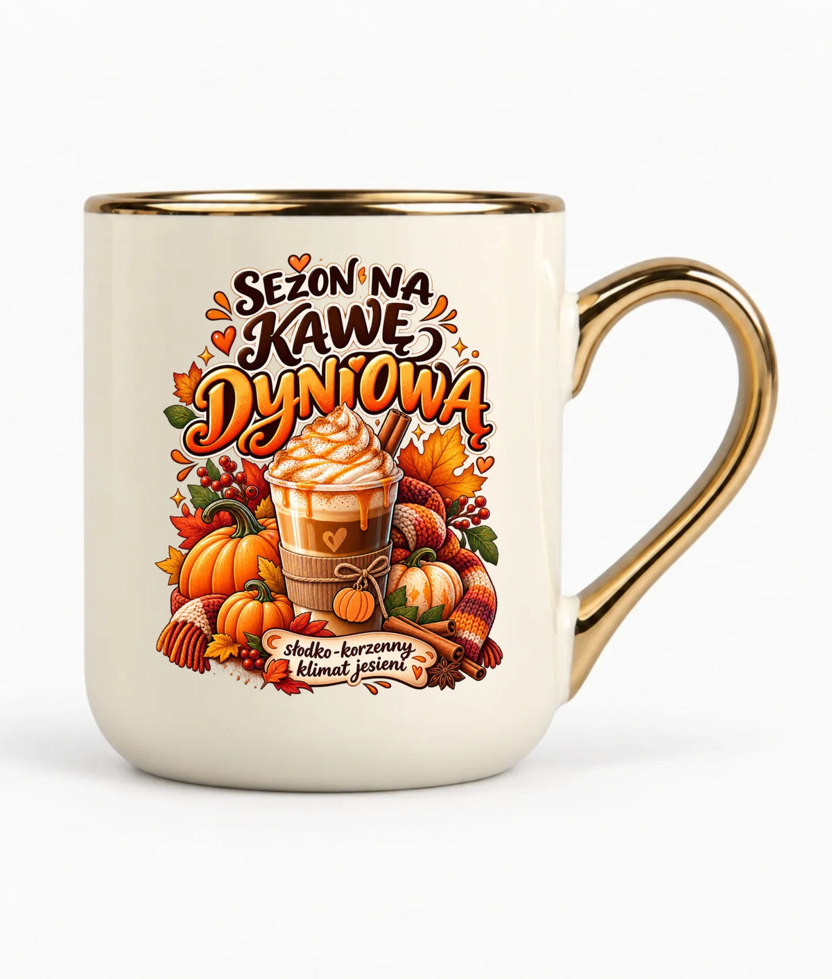 Kubek elegant jesienny - Sezon na kawę dyniową